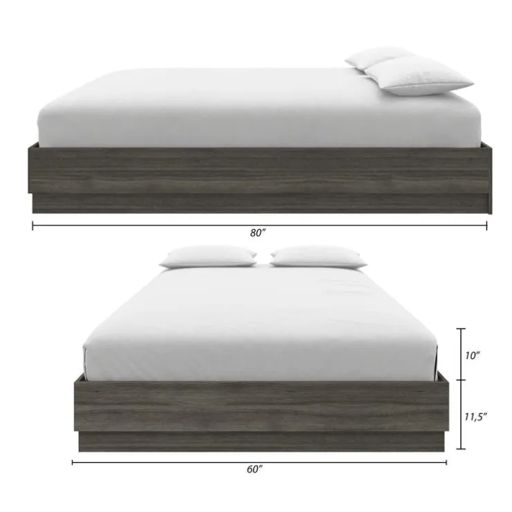 Nexera Queen Bed (60") - Grey Oak Outlet