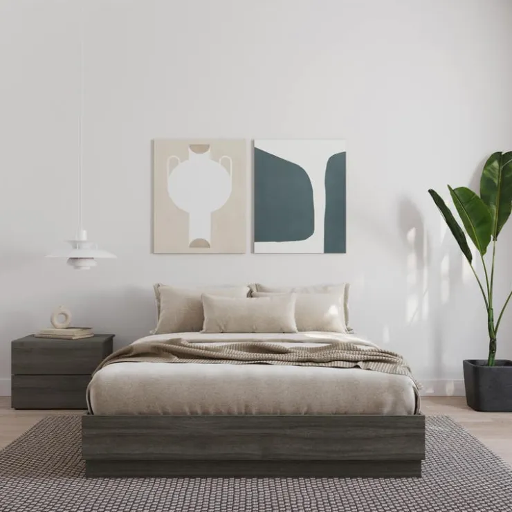 Nexera Queen Bed (60") - Grey Oak Outlet