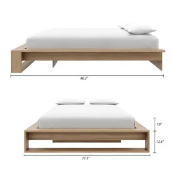Nexera Queen Bed (60") - Brown Oak New