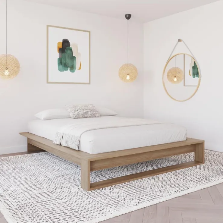 Nexera Queen Bed (60") - Brown Oak New
