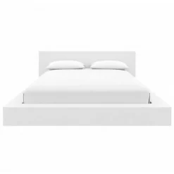 Nexera Queen Bed and Headboard (60") - White wood grain