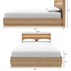 Nexera Queen Bed and Headboard with Integrated Light (60