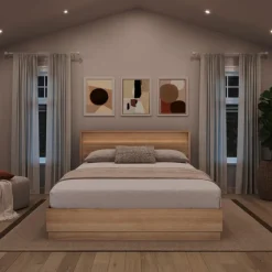 Nexera Queen Bed and Headboard with Integrated Light (60