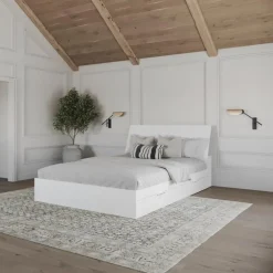 Nexera Queen Bed with 2-Drawer Storage and Headboard (60") - White New