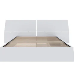 Nexera Queen Bed with 3-Drawer Storage and Headboard (60") - White