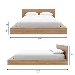 Nexera Queen Bed with Headboard (60") - Brown Oak Hot