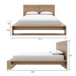 Nexera Queen Bed with Headboard (60") - Brown Oak Clearance