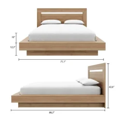 Nexera Queen Bed with Headboard (60") - Brown Oak Clearance