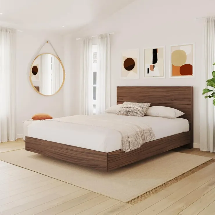 Nexera Queen Bed with Headboard (60") - Walnut Clearance