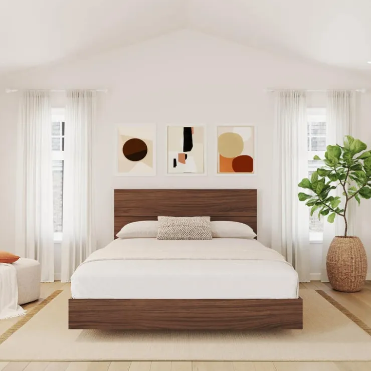 Nexera Queen Bed with Headboard (60") - Walnut Clearance