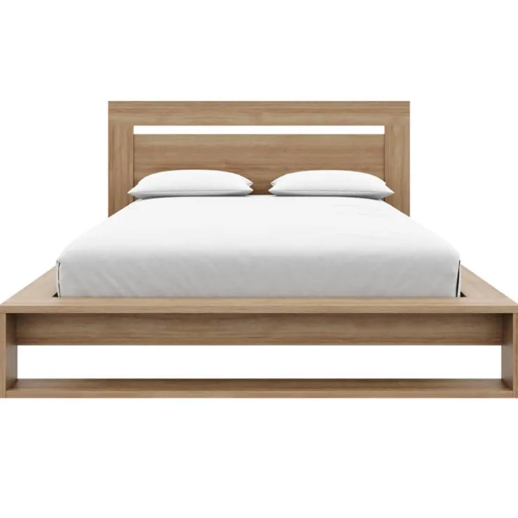 Nexera Queen Bed with Headboard (60") - Brown Oak Clearance