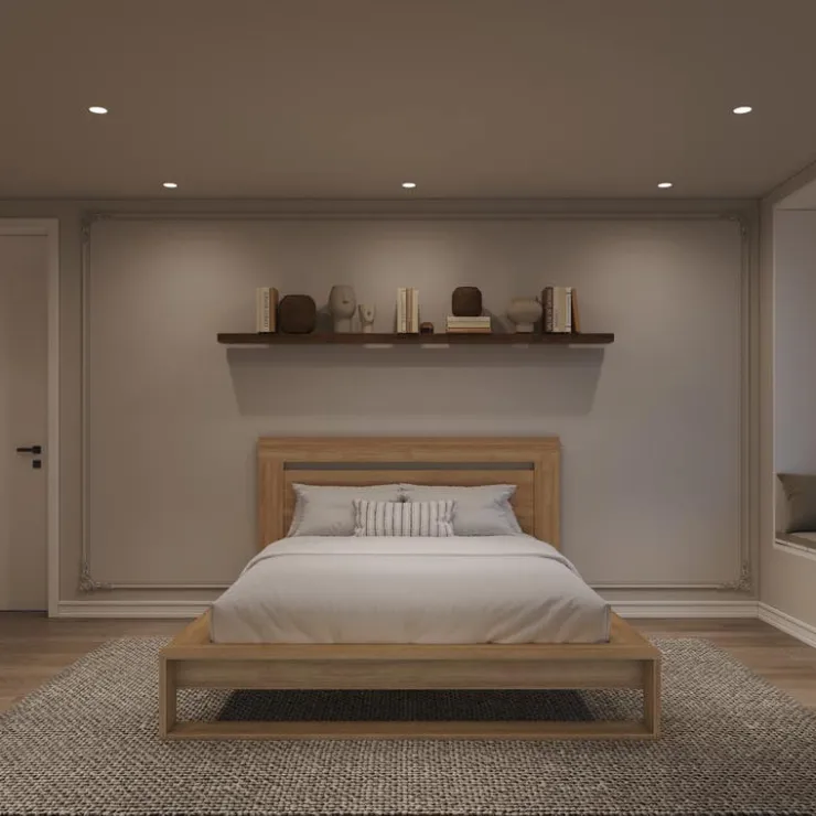 Nexera Queen Bed with Headboard (60") - Brown Oak Clearance