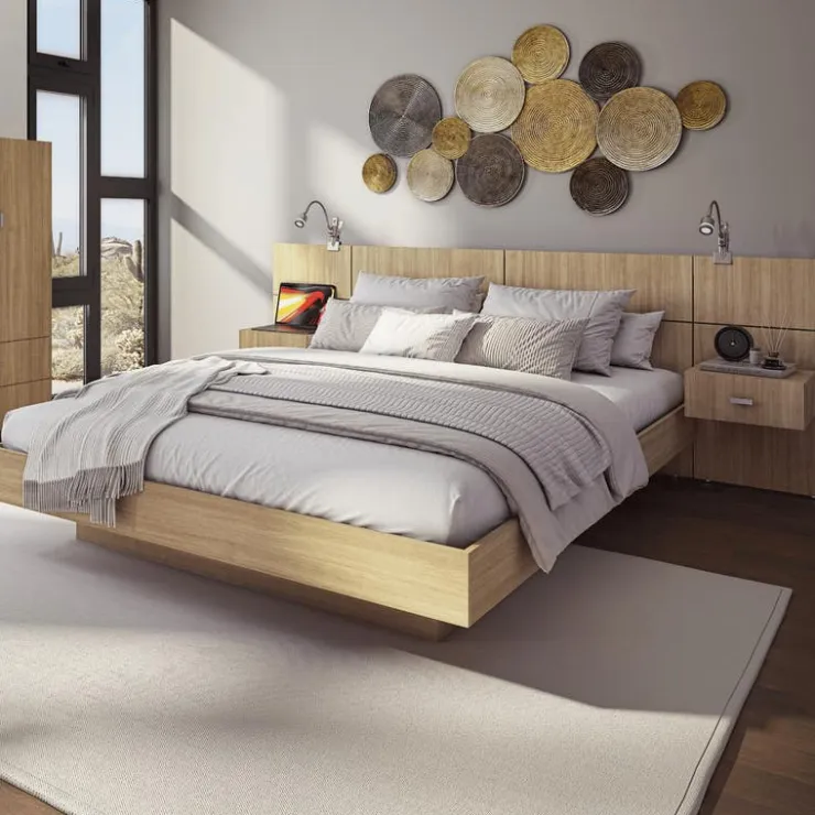 SUA-V Queen Bed with Headboard (60") Natural Sale