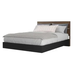 Nexera Queen Bed with Headboard (60") - Brown and Black New