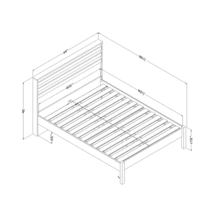 Meubles South Shore Queen Bed with Headboard (60") - South Shore Hot