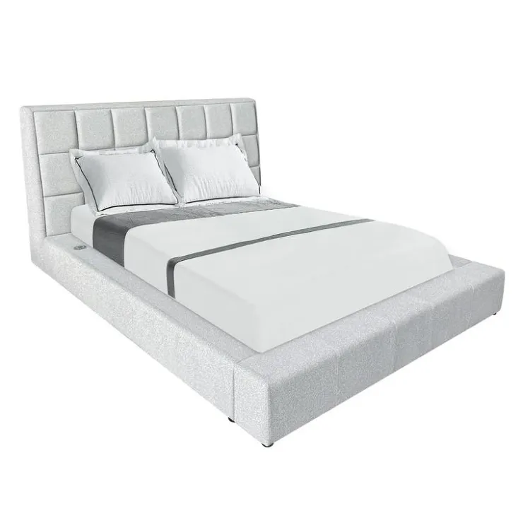 Queen Bed with Reading Lights and Console (60") Grey Clearance
