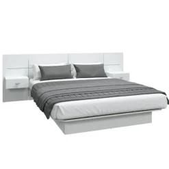 SUA-V Queen Bed with Wall Units and Nightstands (60