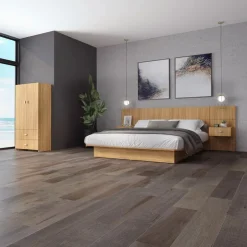 SUA-V Queen Bed with Wall Units and Nightstands (60
