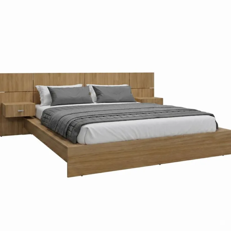 SUA-V Queen Bed with Wall Units & Nightstands (60") Fashionista Online