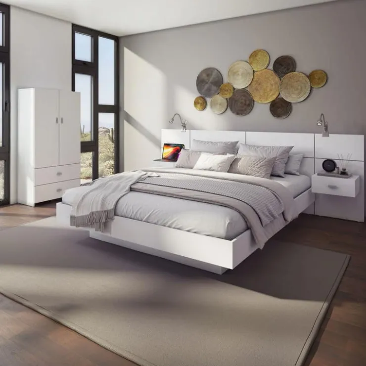 SUA-V Queen Bedroom Set (60") - 5 pcs White Clearance