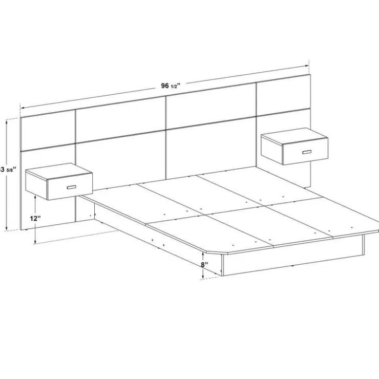 SUA-V Queen Bedroom Set (60") - 5 pcs Natural Discount