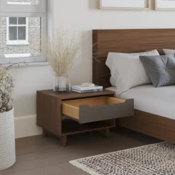Nexera Queen Bedroom Set (60") - 3 pcs - Walnut & Charcoal Best