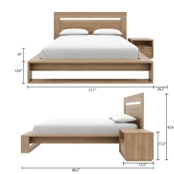 Nexera Queen Bedroom Set (60") - 3 pcs - Brown Oak Best