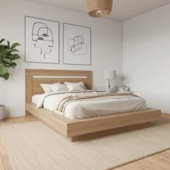 Nexera Queen Bedroom Set (60") - 3 pcs - Brown Oak Online