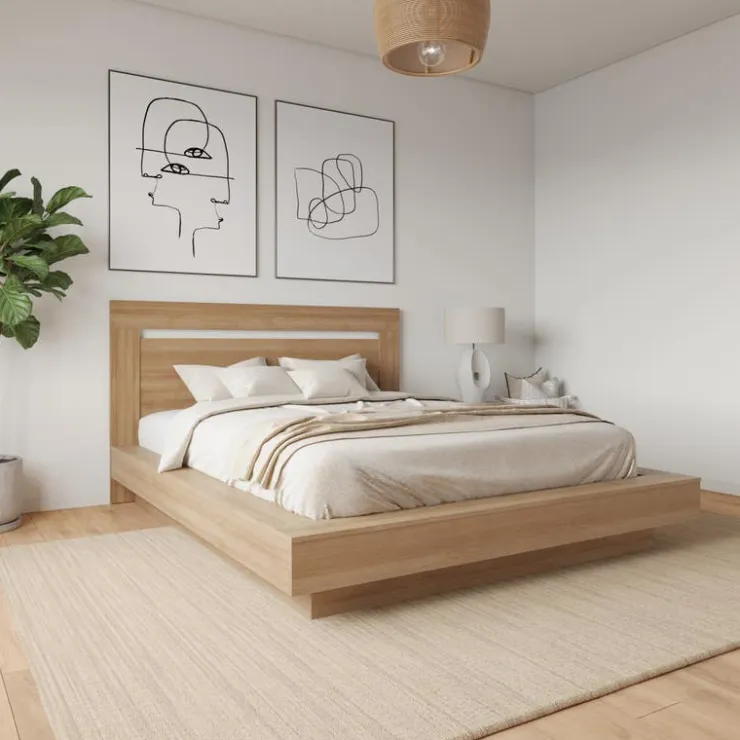 Nexera Queen Bedroom Set (60") - 3 pcs - Brown Oak Online