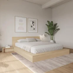 Nexera Queen Bedroom Set (60") - 4 pcs - Natural Blonde Oak Sale