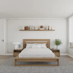 Nexera Queen Bedroom Set (60") - 4 pcs - Brown Oak Hot