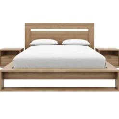 Nexera Queen Bedroom Set (60") - 4 pcs - Brown Oak Hot