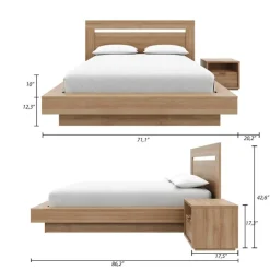 Nexera Queen Bedroom Set (60") - 3 pcs - Brown Oak Discount