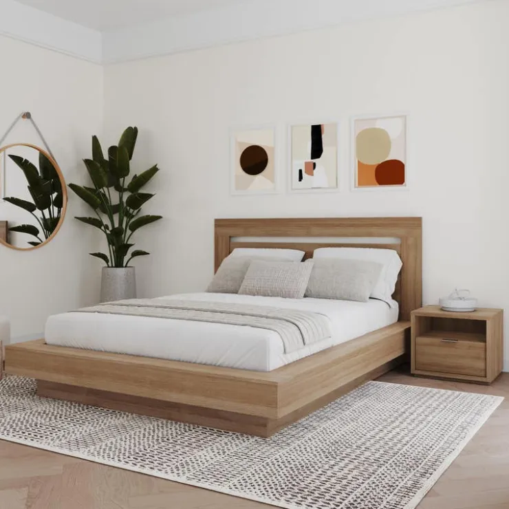 Nexera Queen Bedroom Set (60") - 3 pcs - Brown Oak Discount