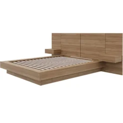 Nexera Queen Bedroom Set (60") - 4 pcs - Brown Oak Clearance
