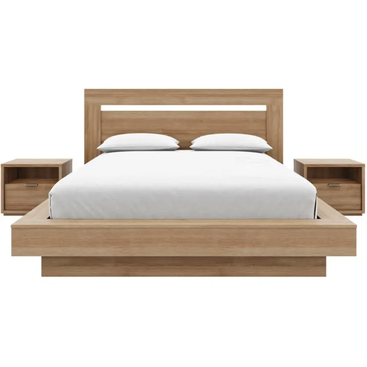 Nexera Queen Bedroom Set (60") - 4 pcs - Brown Oak Discount