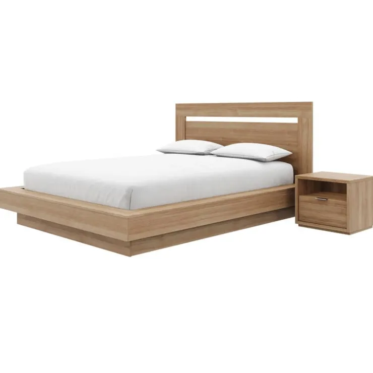 Nexera Queen Bedroom Set (60") - 4 pcs - Brown Oak Discount