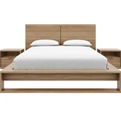 Nexera Queen Bedroom Set (60") - 4 pcs - Brown Oak Clearance