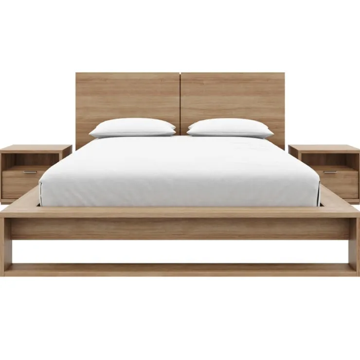 Nexera Queen Bedroom Set (60") - 4 pcs - Brown Oak Clearance