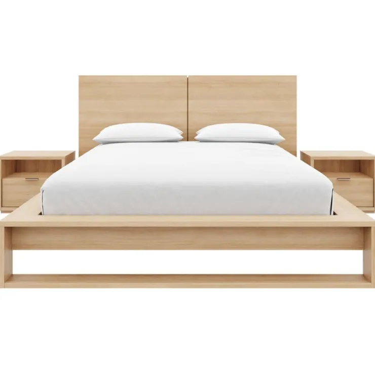 Nexera Queen Bedroom Set (60") - 4 pcs - Natural Blonde Oak