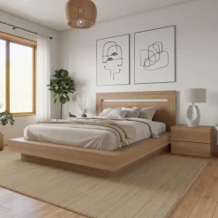 Nexera Queen Bedroom Set (60") - 4 pcs - Brown Oak Online