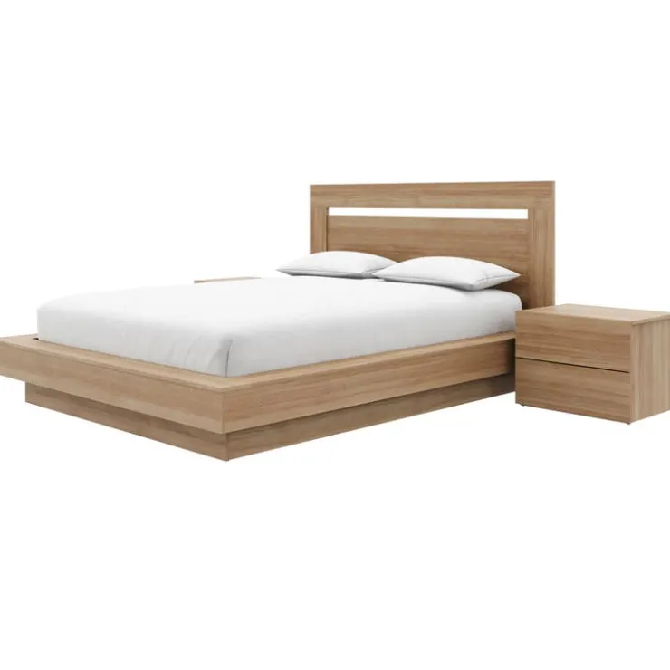 Nexera Queen Bedroom Set (60") - 4 pcs - Brown Oak Online