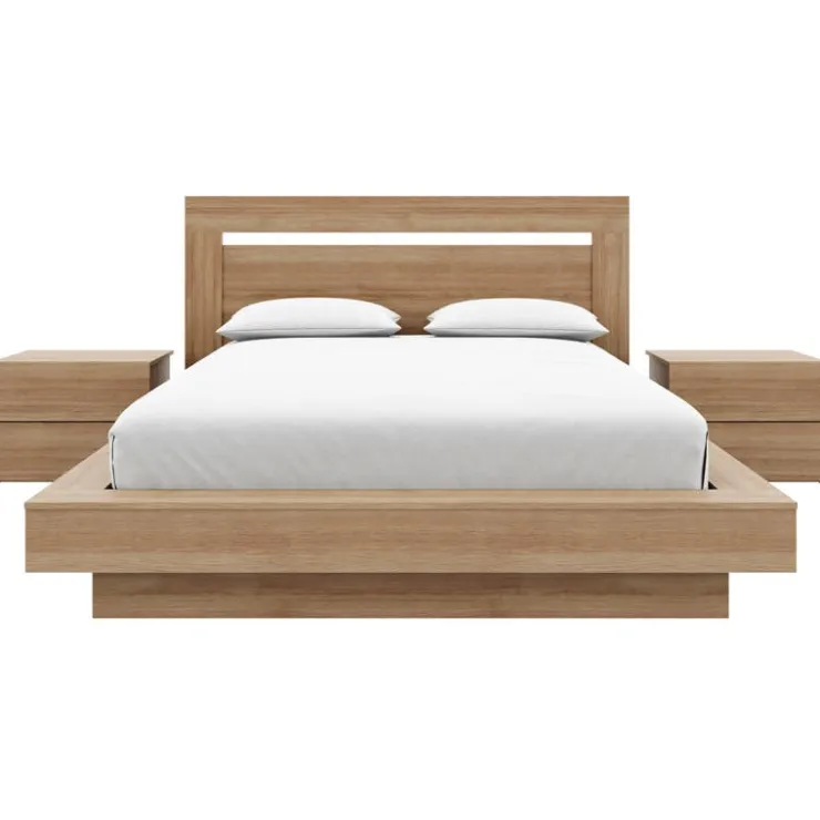 Nexera Queen Bedroom Set (60") - 4 pcs - Brown Oak Online