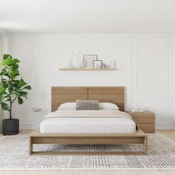 Nexera Queen Bedroom Set (60") - 3 pcs - Brown Oak