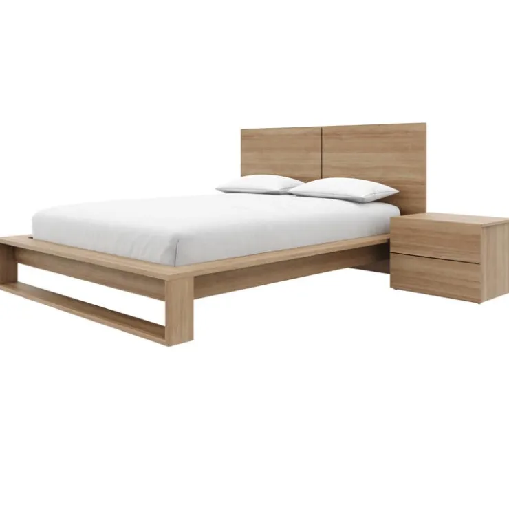 Nexera Queen Bedroom Set (60") - 3 pcs - Brown Oak