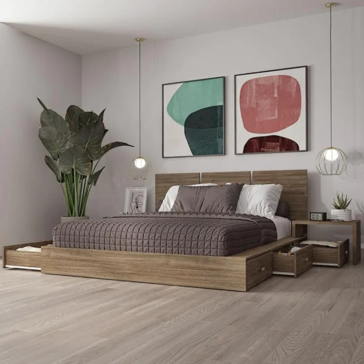 SUA-V Queen Bedroom Set with 6-Drawer Storage (60") - 5 pcs Fashionista Online