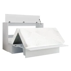 Queen Cabinet Bed with 6.5-inch Mattress - White Clearance