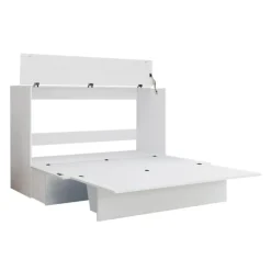 Queen Cabinet Bed with 6.5-inch Mattress - White Clearance