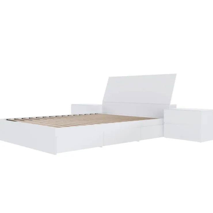 Nexera Queen 3-Drawer Storage Bedroom Set (60") - 4 pcs - White Discount