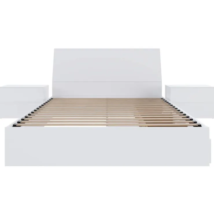 Nexera Queen 3-Drawer Storage Bedroom Set (60") - 4 pcs - White Discount